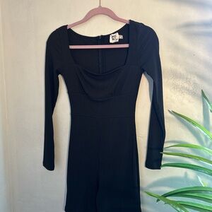 Black Long Sleeve Romper